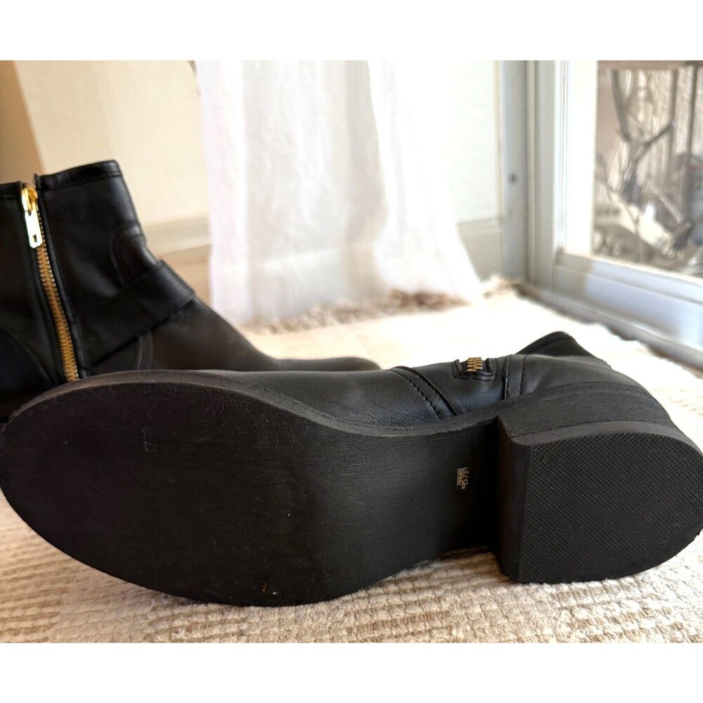 Boots Women's Steve Madden Ankle Boots Leather upper Black / Gold Size 8.5 - Picture 9 of 9